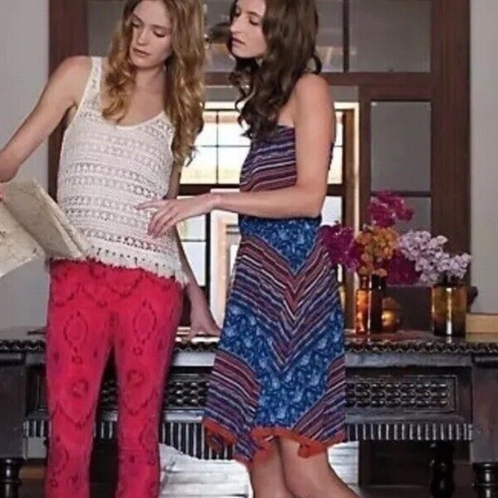 Anthropologie (Maeve) Urcos Hankerchief Hem Strapless Dress XS